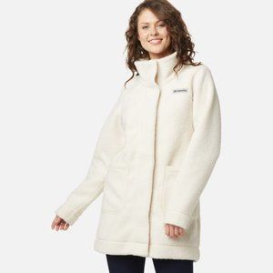 Columbia Panorama Sherpa Fleece Long Jacket - Women's Size Small in White